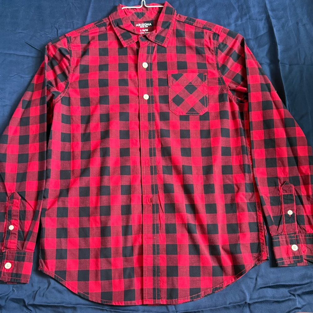 Arizona Jean Company Red and Black Checkered Shirt